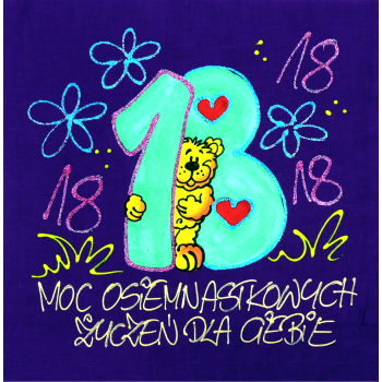[Db10] Poduszka bawełniana Moc Osiemnastkowych Życzeń dla Ciebie